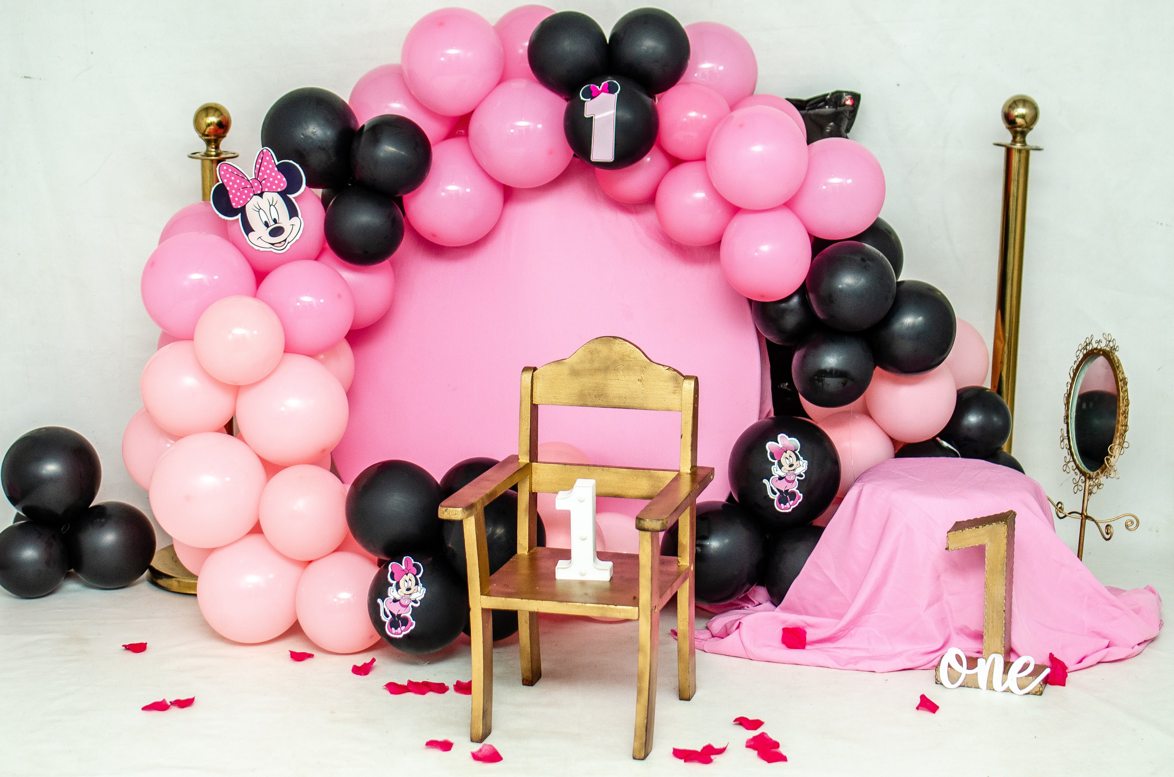 Pink, Peach and Black Minnie Mouse - Decor Pack